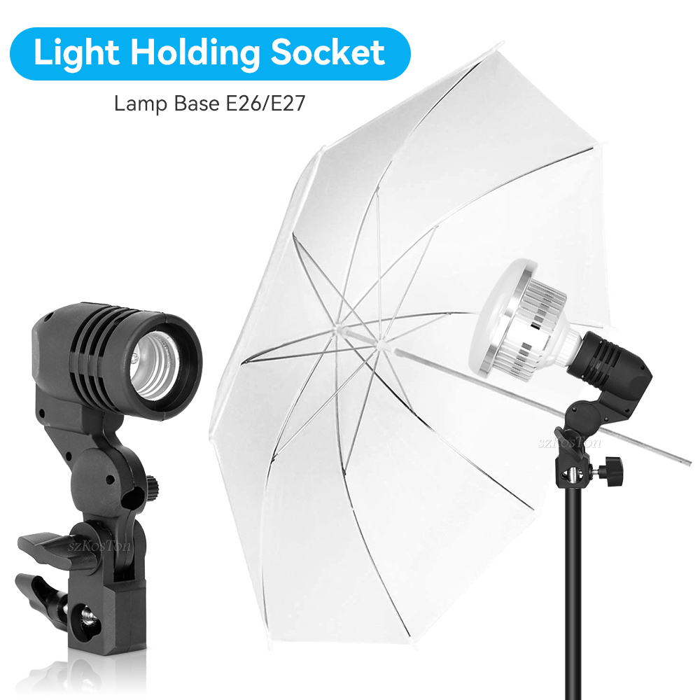 Photography Umbrella Light - Dudukan bohlam kepala tunggal, 2 buah/1