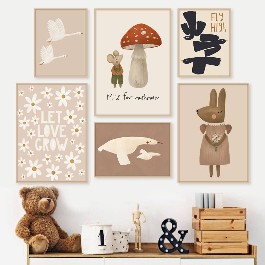 Photography Duck - Poster angsa kartun kelinci Boho lukisan
