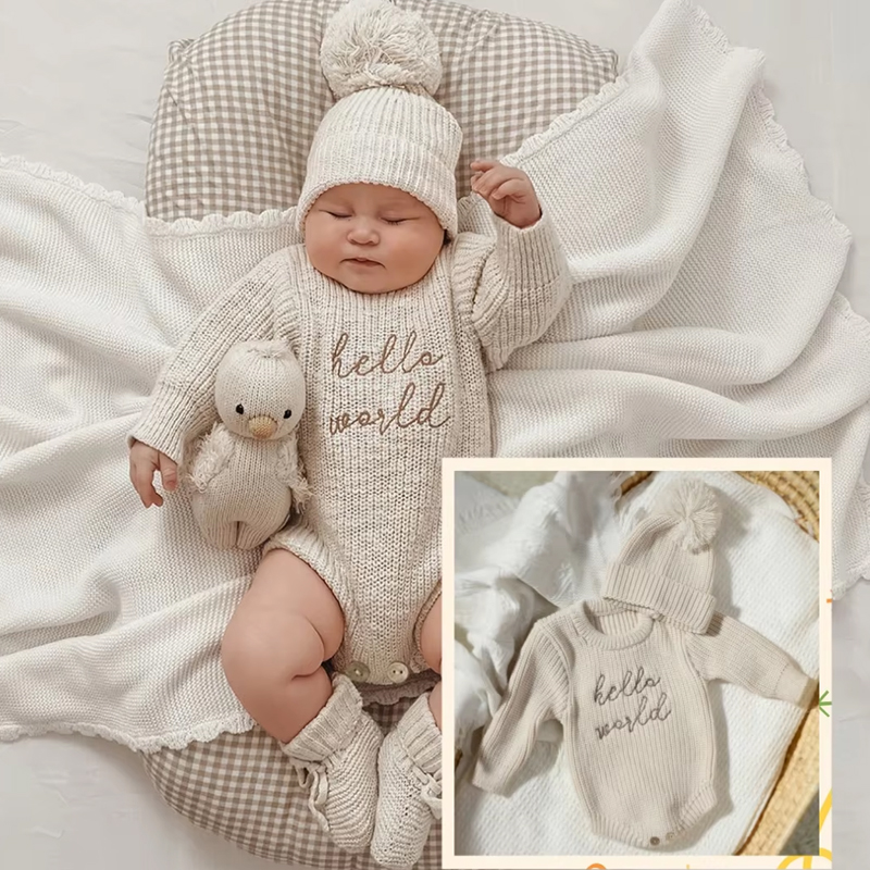 Photography History - Ylsteed Hello World Romper fotografi bayi,