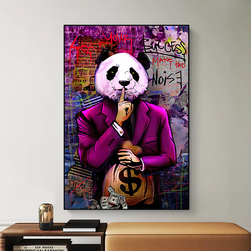 Photography Duck - Graffiti seni Merah Biru Hijau Panda