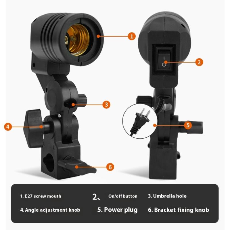 Kabel Hitam 1.8M Soket E27 Sof - Photography Umbrella Light ulasan dan harga