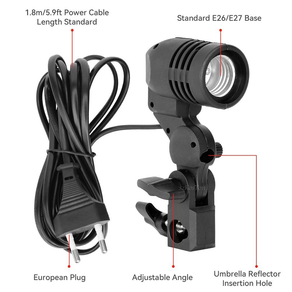 Pemegang bohlam kepala tunggal - Photography Umbrella Light ulasan dan harga