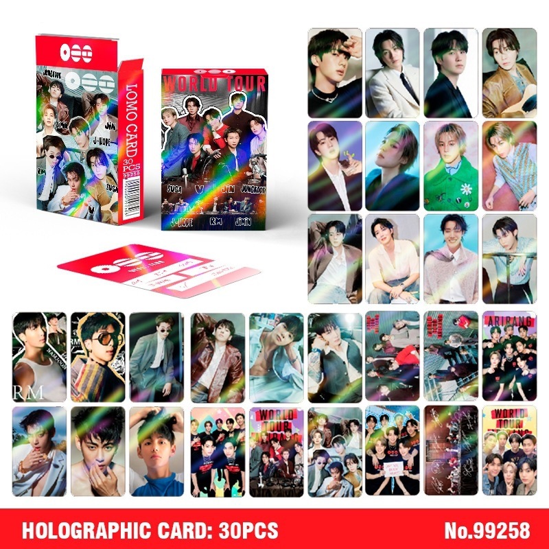 30Pcs Kartu Lomo Holografik BT - Photography History ulasan dan harga