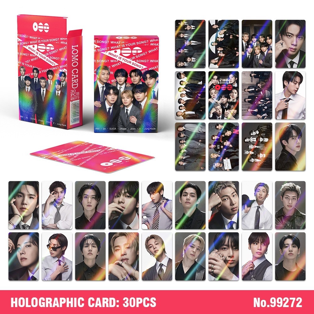 30Pcs Kartu Lomo Holografik BT - Photography History ulasan dan harga