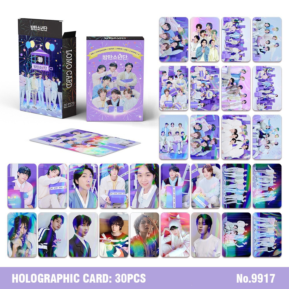 30Pcs Kartu Lomo Holografik BT - Photography History ulasan dan harga