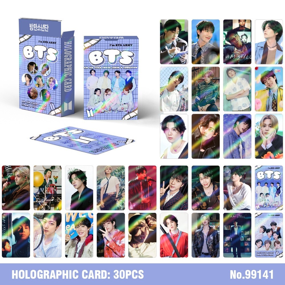 30Pcs Kartu Lomo Holografik BT - Photography History ulasan dan harga